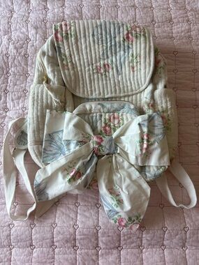 LoveShackFancy Lorraine Backpack Rosa Beaux Pastel Blue